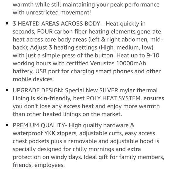 Men's Heated Jacket 5V with Detachable - Picture 4 of 12